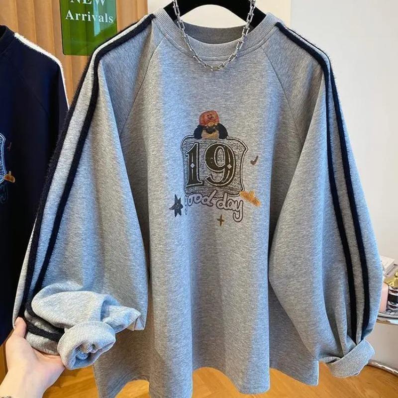 

Sweatshirt for Women Oversize Fleece Thickened Loose Half-high Neck Casual Pullover Long Sleeve Winter Sweatshirt Top XXXXXL сірий