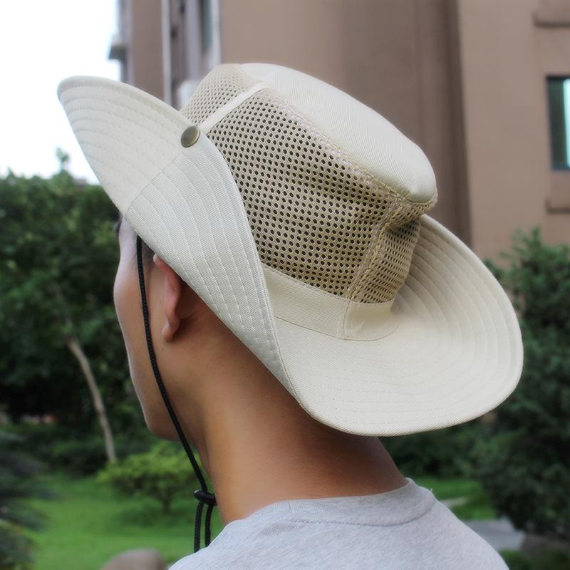 Concave-Convex Outdoor Sun Hat with Sunshade Net for Camping, Fishing, Hiking, and Climbing (Model: AT8707)