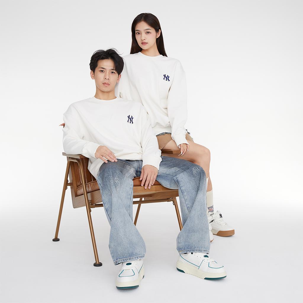 New MLB New York Yankees Sweatshirts Unisex Ecru 3AMTM0234-50CRD