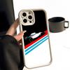 Martini Racing Horizontal Stripe Phone Case Simple Solid Color Matte Silicone For IPhone 16 15 14 13 12 11 Pro Max Plus Lens Fu