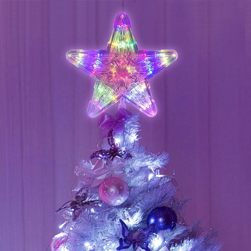 Christmas Tree Top Star LED Light Lamp Christmas Decorations For Home Xmas Tree Ornaments Navidad New Year 2025 Natal Noel