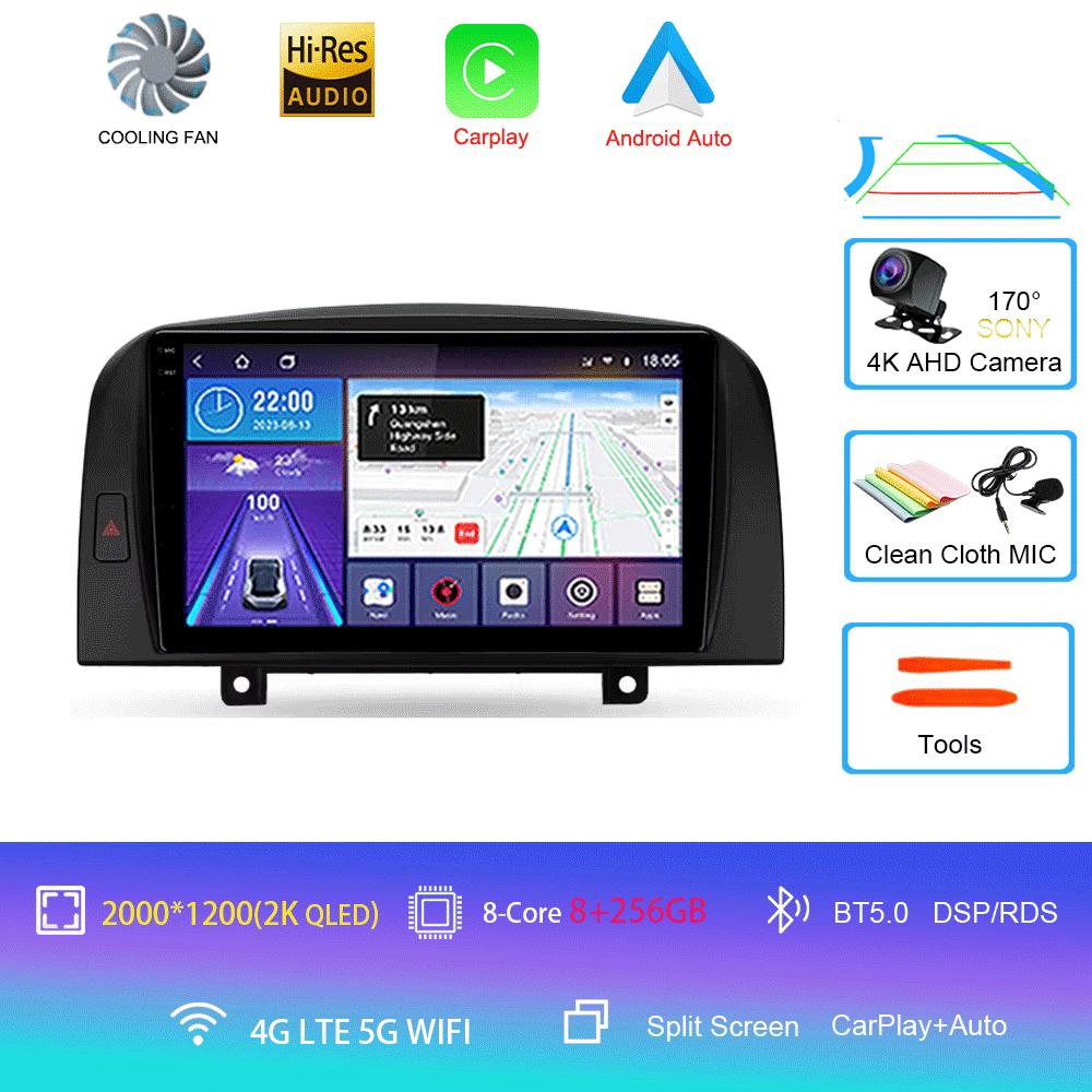 Car Radio Android 14 WIFI+4G Carplay For Hyundai SONATA NF 2004 2005 2006 2007 2008 Multimedia Player GPS Navigation DSP 2din BT