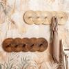 5-Hook Key Storage Rack Modern Bohemian Style Wall-Mounted Organizer Handcrafted Wooden Umbrella Storage Shelf Interior Decor