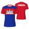 Sports Mesh T-shirt Cambodia Flag For Running Bike Soccer Tennis Football Fitness Tees 3D Printed Custom
