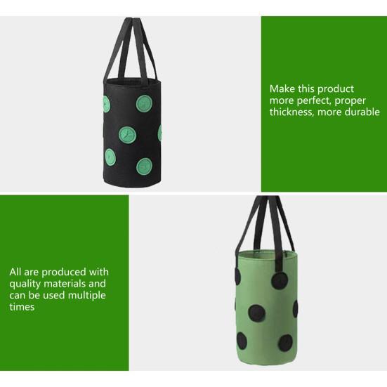 Planting Bag with 13 Holes Not Easy to Deform Breathable Hanging Type Reusable Multifunction Non-woven Fabric