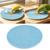 Silicone Bird Foraging Mat Toy for Cockatiels, Round Textured Hanging Treats Feeder Pads, 2Pcs Bird Cage Enrichment Accessories for Parrots