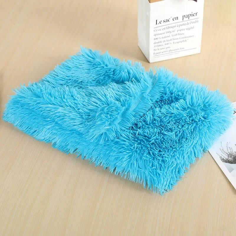 Fluffy Mat Long Plush Pet Blanket Cat Sleeping Mats Puppy Winter Warm Thin Kennel Cushion Soft Covers for Large Dogs Mattress
