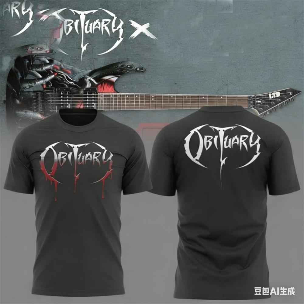 Letnia męska koszulka New Rock Obituary Zespół czaszki Nadruk Koszulka Mężczyźni Kobiety Moda Oversize Krótki rękaw Koszulka Graficzna Koszulka