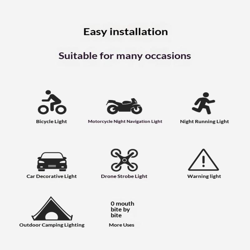 1Pcs Wireless Remote Led Strobe Decorative Light Rgb Colorful Vibration Sensing Warning Signal Light For Motorcycle Car