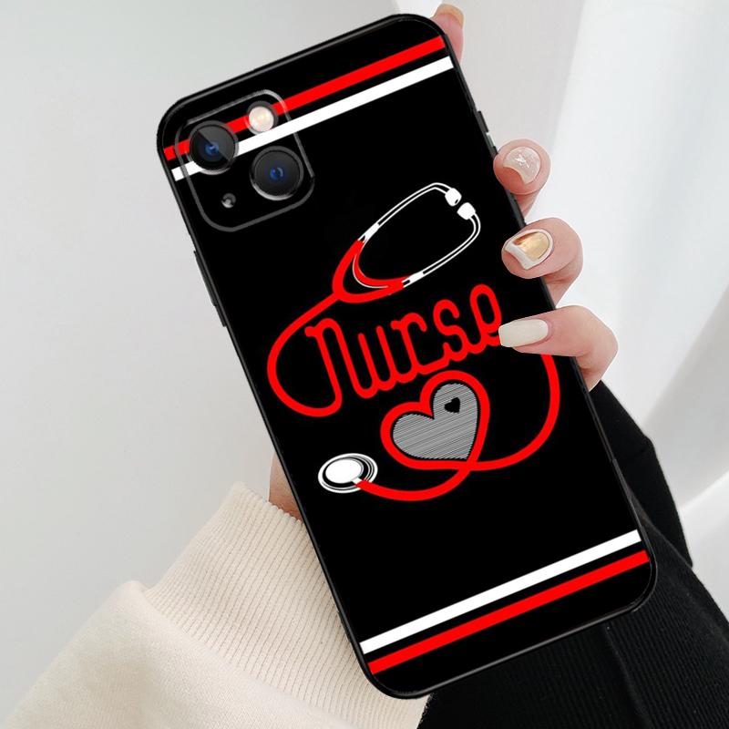 Cute Stethoscope Heart Phone Case For iPhone 17 Pro Max 16 15 11 13 12 14 Pro Max mini 15 16 Plus 16e 17 Air Cover