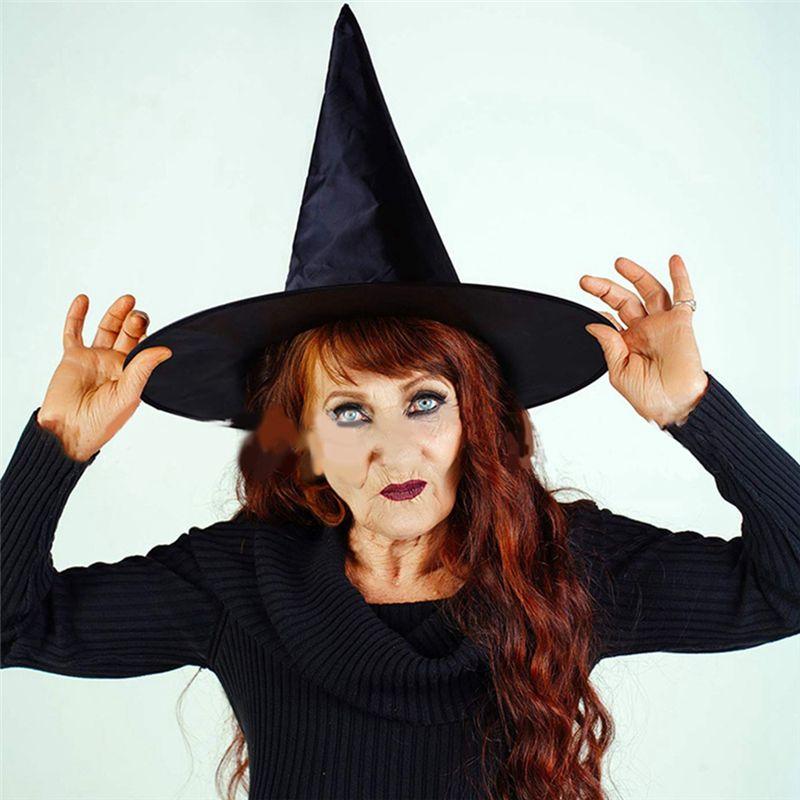 AT21-10-Pack Witch Hats Halloween Black Witch Hanging Hat Black Hat Witch Hat Halloween Christmas Party Costume Replacement