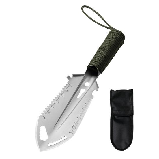 

Многофункциональная лопата с портативной ручкой из ткани Оксфорд, из нержавеющей стали и нейлонового шнура, многоцелевая лопатка, легкая, для садоводства на открытом воздухе, выживания белый