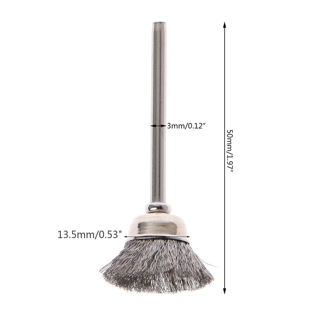 Wire Wheel Cup Brush Set Round Shank Wire Brush for Cleaning Rust Stripping & Abrasive 10 Pieces Stainless Steel