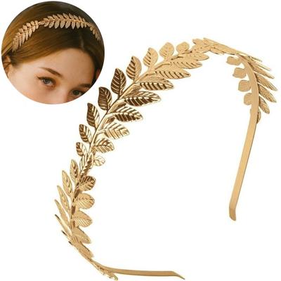 Fascia per capelli della dea greca Ramo di foglia d'oro Cerchietto per capelli Corona Copricapo da sposa Accessori della dea greca