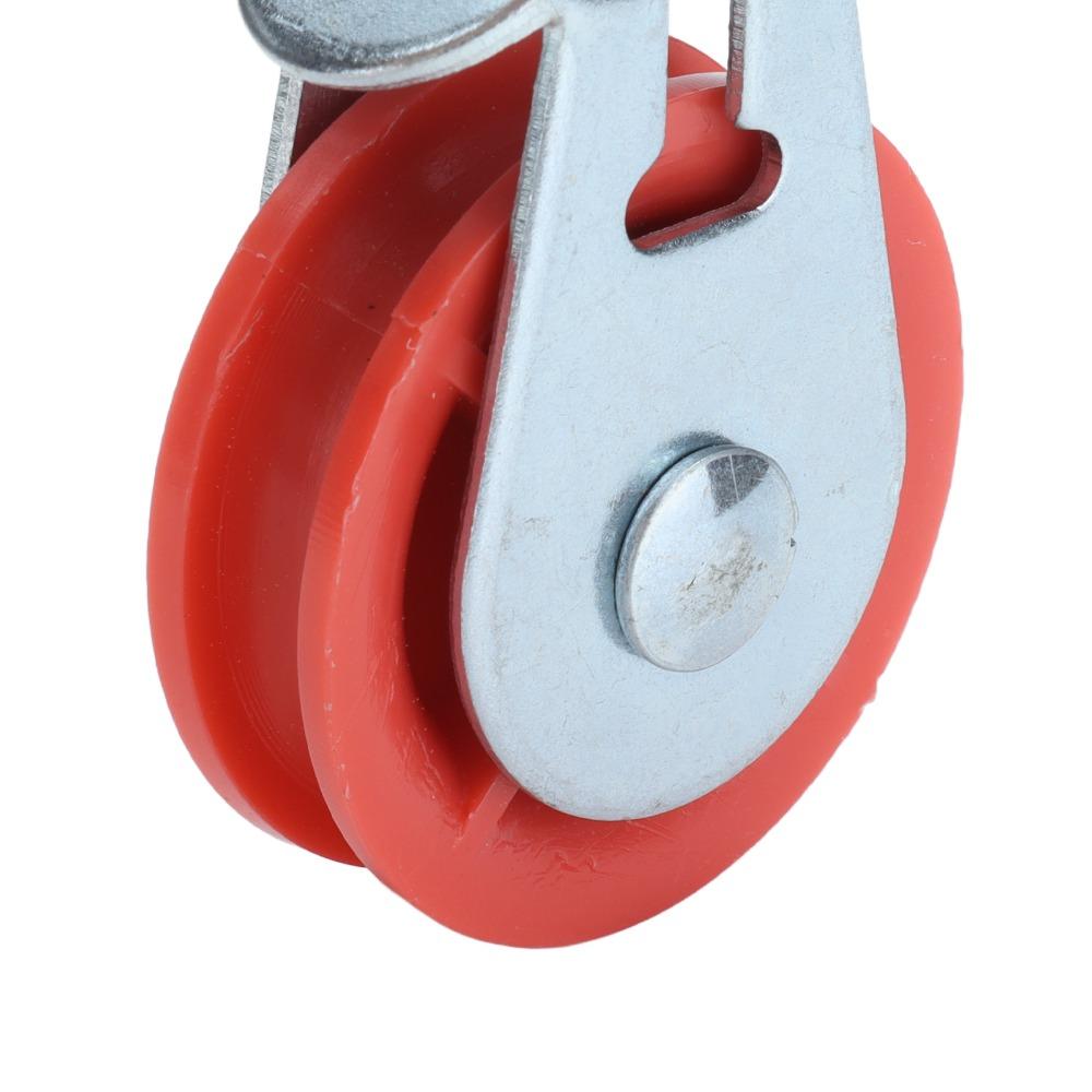 10pcs Single Groove Fixed Pulley Red Plastic Wheel Automatic Waterline Pulley Chicken House