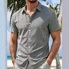 Men S Striped Short Sleeve Casual Shirt Summer Relaxed Fit