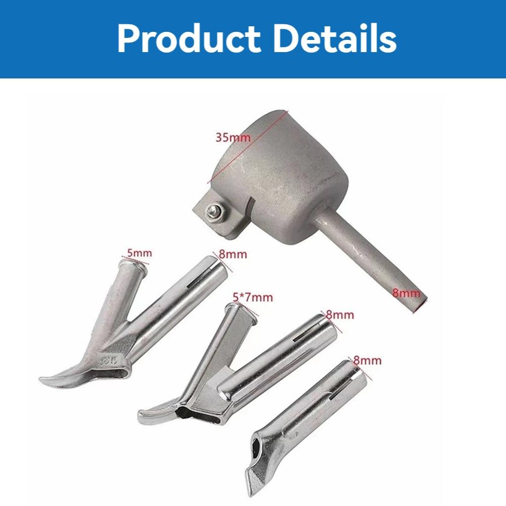 ABWR-4Pcs/Set 8Mm Round & Triangular Speed Welding Nozzle Tacking Nozzle For Hot Air Welder Torch Welding Plastic Rods