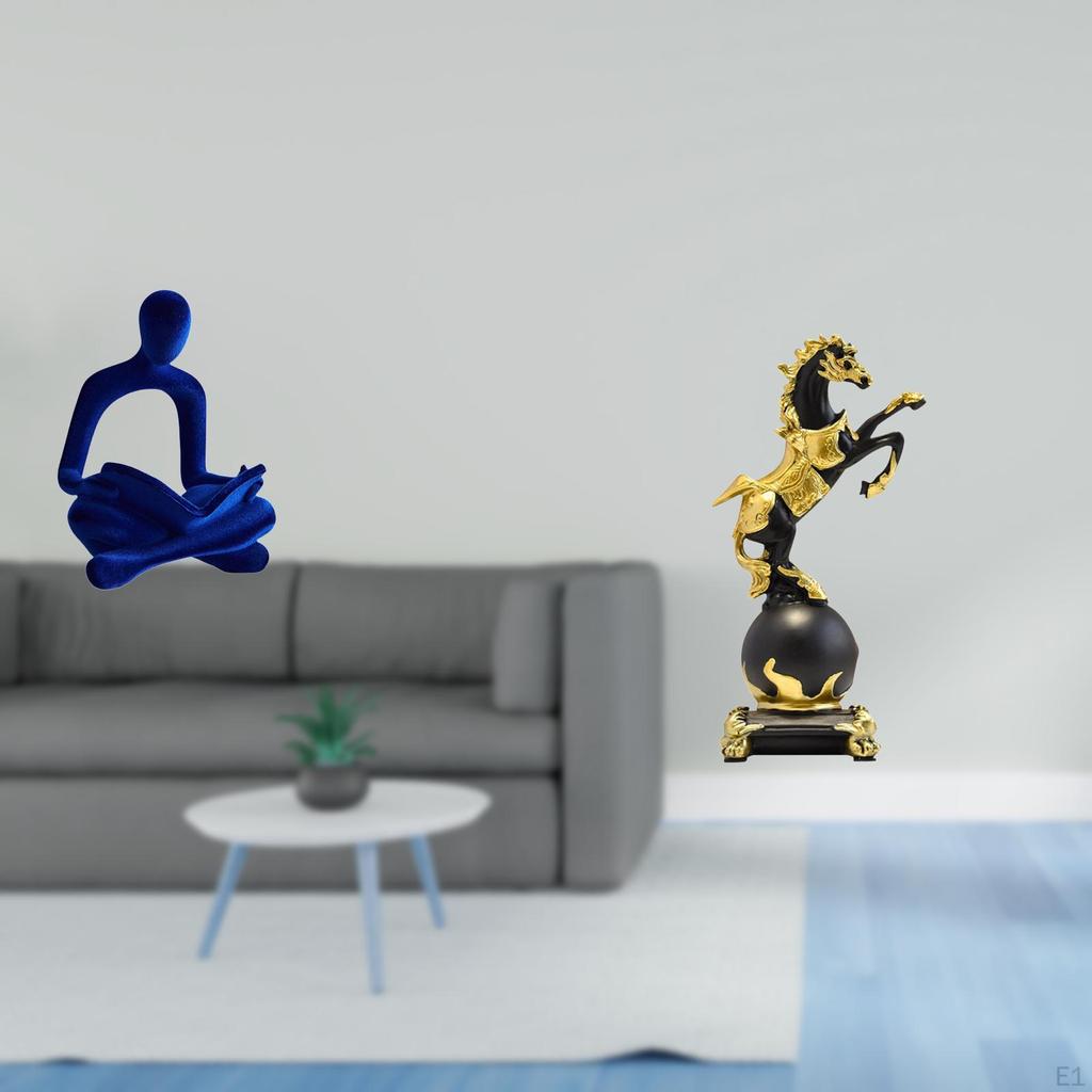 Abstract Thinker Human Figurine Sculpture Modern Horse Statue Collection Versatile Ornament for