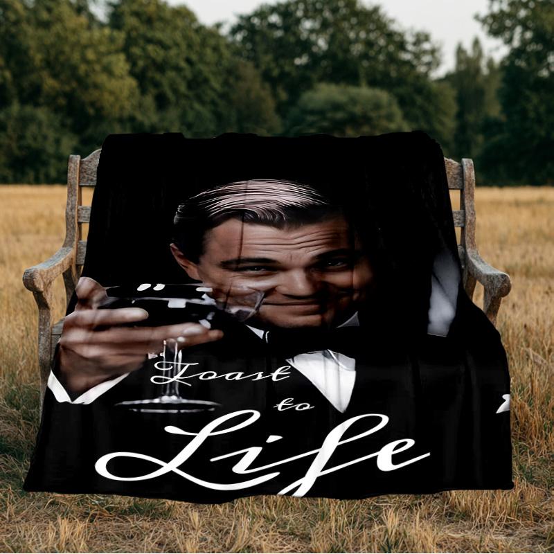 Leonardo Blanket Flannel Throw for Sofa, Indoor, Camping, Living Room, Office, Chair, And Bed Soft Birthday Gift