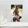 Tin Metal Wall Sign Retro Cycling Woman Poster Home Bar Decor