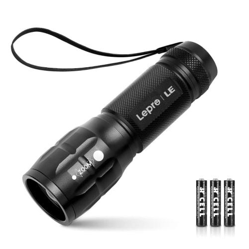 LED Flashlight, Handheld Flashlight with High-Brightness Chip, Adjustable Zoom, Lightweight, Compact, Battery-Operated, Includes AAA Batteries, Ideal