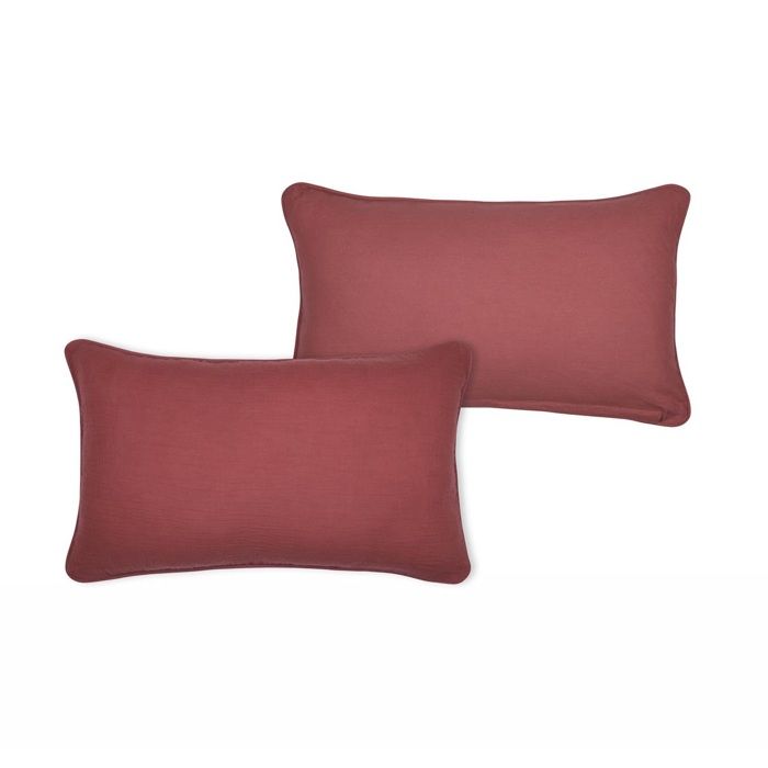 Coussin en gaze de coton 30 x 50 cm Pop colors terracotta