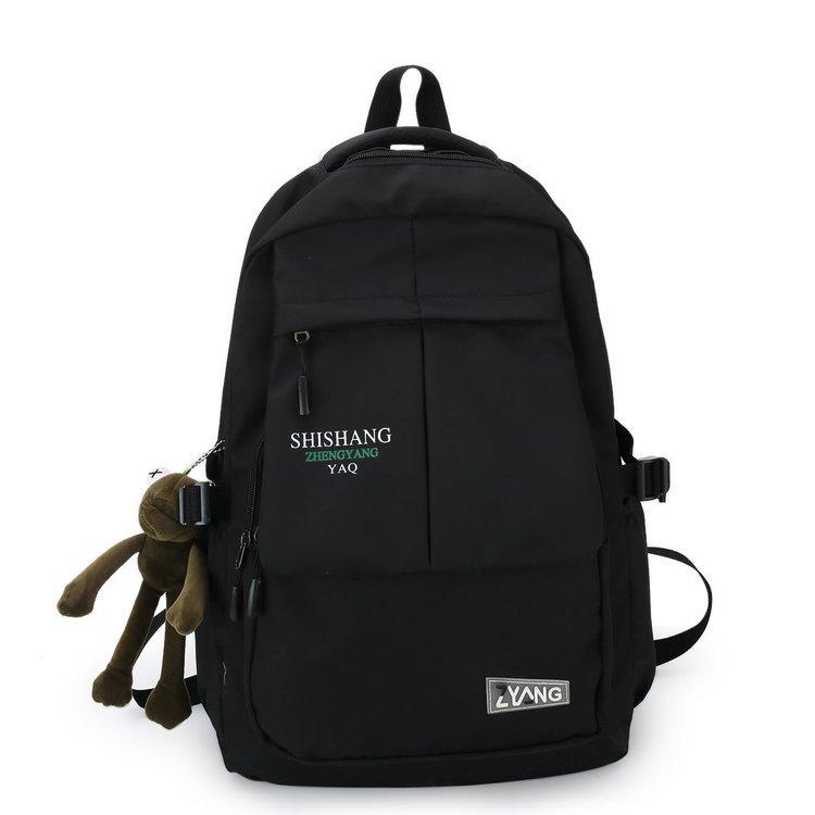 Schoolbag couple schoolbag male new Korean version Harajuku contrasting color double backpack female high school college student casual double