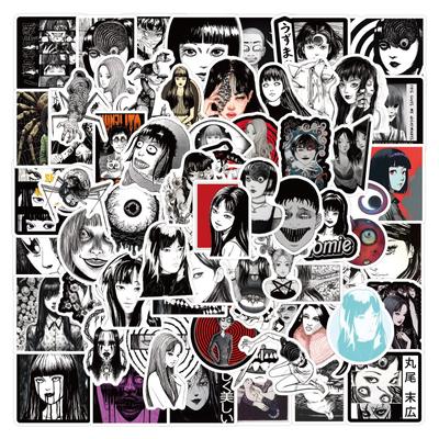 10/50pcs Cartoon Junji Ito Stickers Horror Tomie Ito Junji Gaffiti Stickers for DIY Luggage Laptop Skateboard Bicycle Stickers