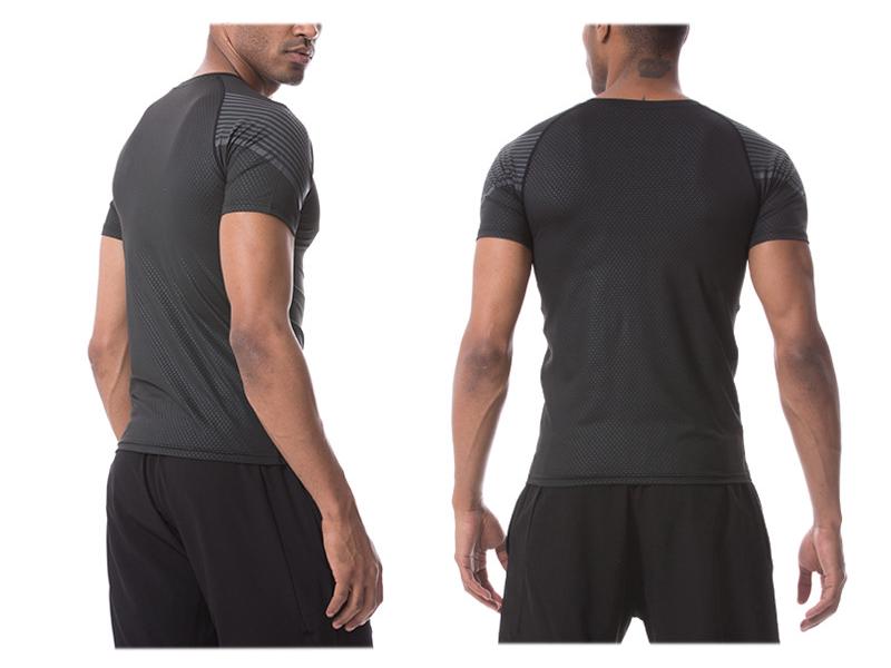 Men's Quick-Dry Marathon Running Suit: Tight-Fit Sports Short Sleeve T-Shirt