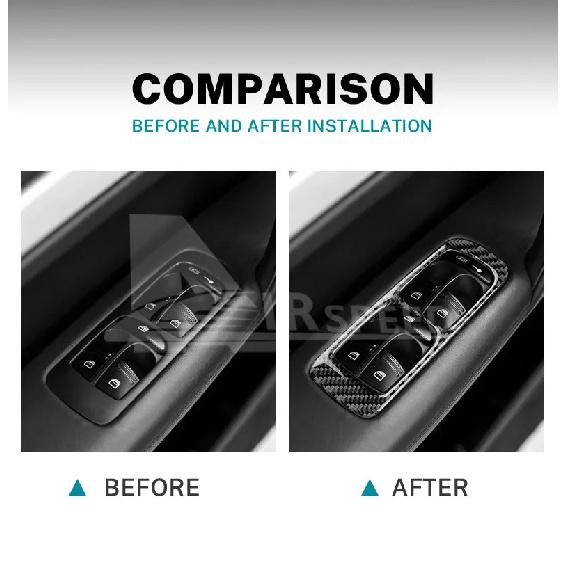 Real Soft Carbon Fiber Sticker For Porsche Cayenne 2003 2004 2005 2006 2007 2008 2009 2010 Window Lifting Button Frame Panel