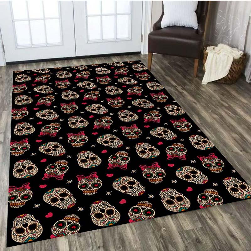 Skull Horror Series Printed Carpet for Living Room Rugs Camping Stranger Things Picnic Mats Anti-Slip E-sports Rug Yoga Mat