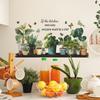 Green Plants, Potted Butterflies and English Slogans, Wall Stickers for Study and Living Room Decoration