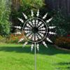 Metal Windmill Spinner Yard Art Outside Garden Stake Park Rotatable for Outdoor Backyard Landscape Street Pathway Patio Decor