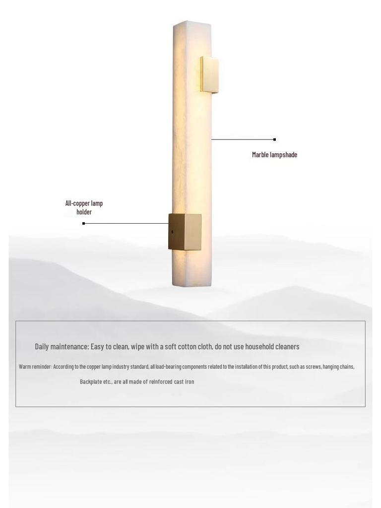 Modern Italian Marble Long Strip Wall Lamp for Living Room or Bedroom