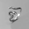 Forest Style Retro Old Snake Shape Irregular Ring Temperament Simple Geometric Ring Adjustable