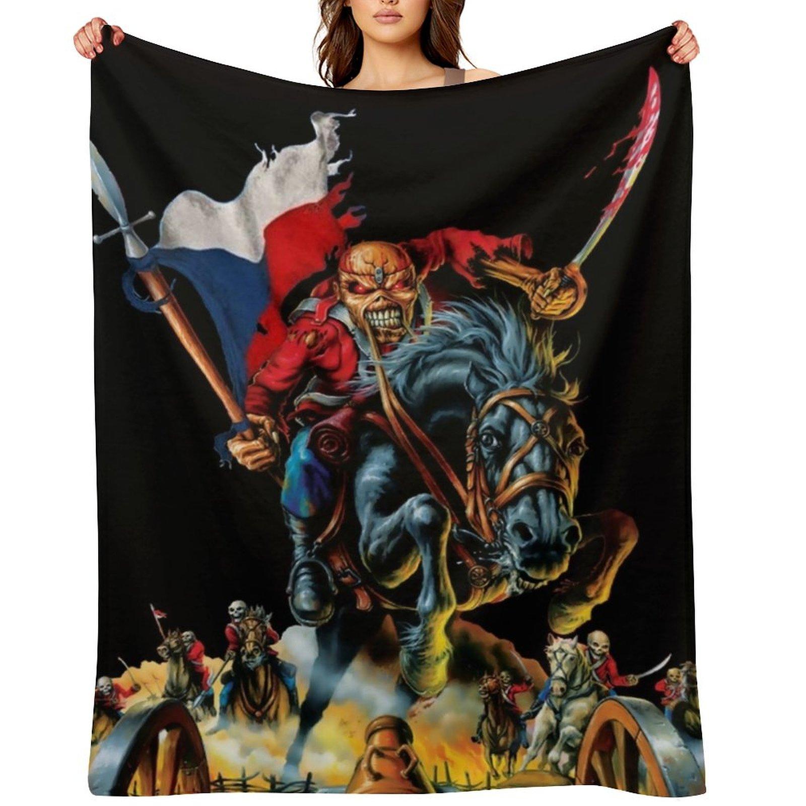 Heavy Rock music Iron 80s skull Iron Throw Blanket for winter Bed linens Hairys Thermals For Travel Blankets 30x40in