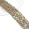 Oval Faceted Gold-Edged Glass Crystal Rice Beads for Jewelry Making