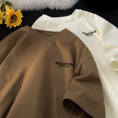 T-shirt met korte mouwen voor heren in de zomer, gemaakt van volledig katoen, eenvoudig en trendy, veelzijdig, casual en los T-shirt met korte mouwen