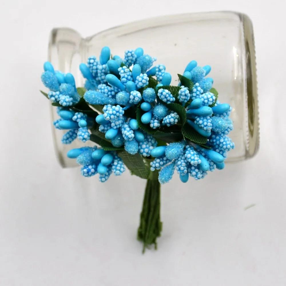 12/36/72/144Pcs Mini Stamen Flower Artificial Flowers Craft Fake Flowers For Wedding Bouquet Party Box Scrapbooking Decor