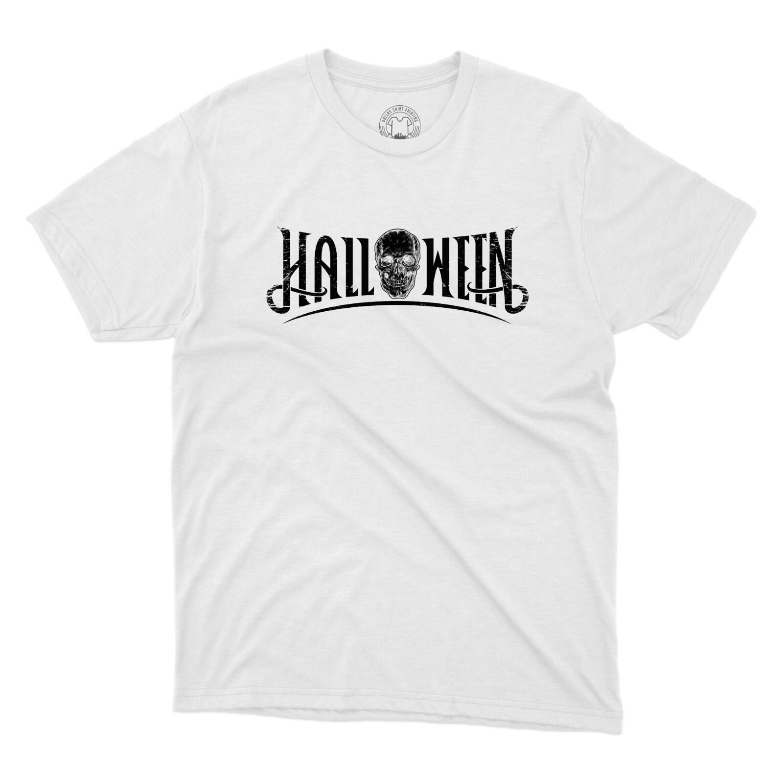 Happy Halloween Skull TShirt Spooky Boo Creepy Skull Haunted Costume Printed Tee S разноцветный