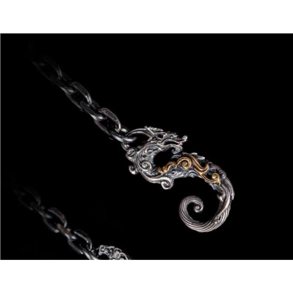 Manufacturer Silver Men's Necklace Men's Retro Pendant Accessories Clavicle Chain Chinese Style Beast Pattern Taijiao Chain