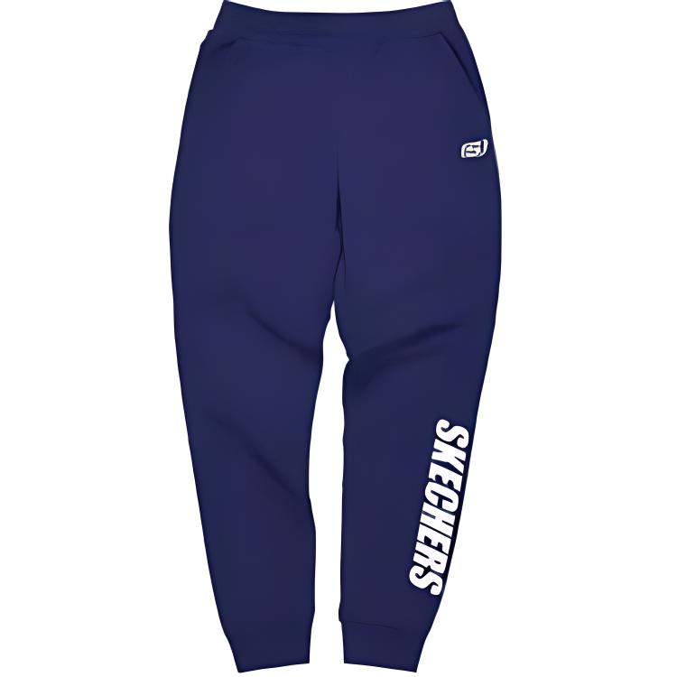 Skechers Logo Letter Print Cuffed Loose Casual Pants Men bottoms Midnight-Blue L321M166-007D L