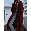 Cárdigan Largo de Punto para Mujer Oversize de Punto Grueso Abierto por Delante