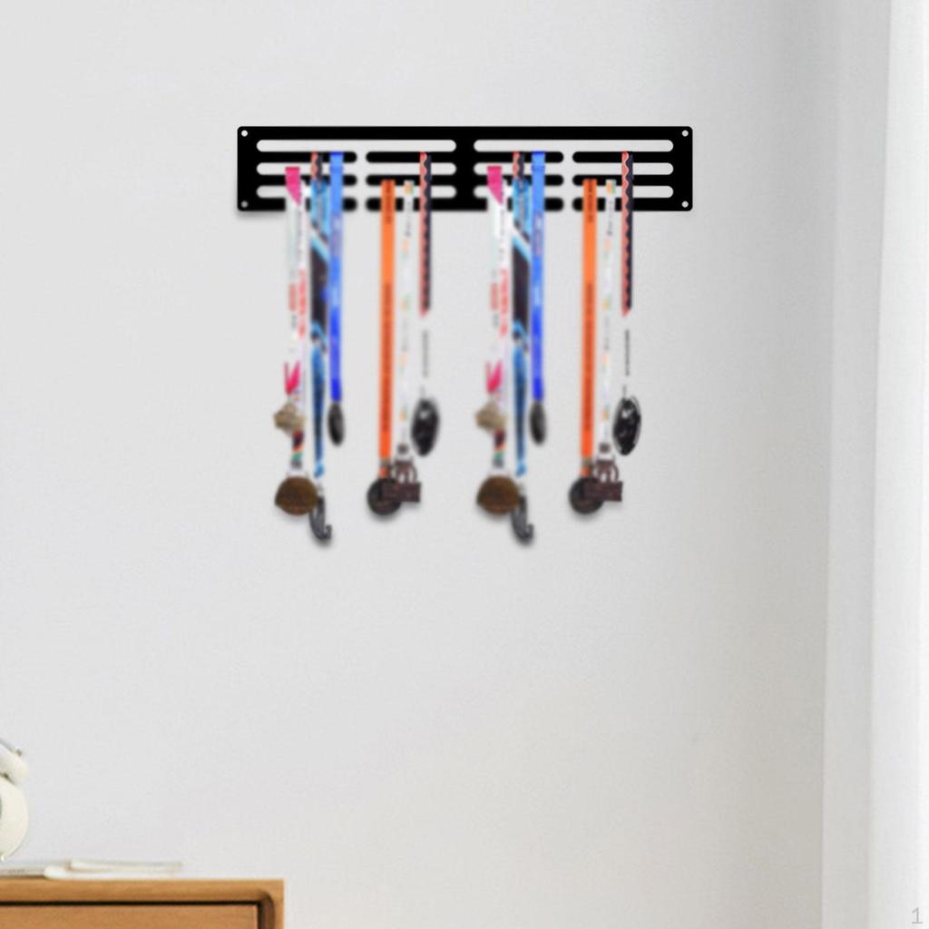 Organizer na medale, Solidny żelazny łatwy w montażu uchwyt, Ścienny wieszak na medale na piłkę nożną