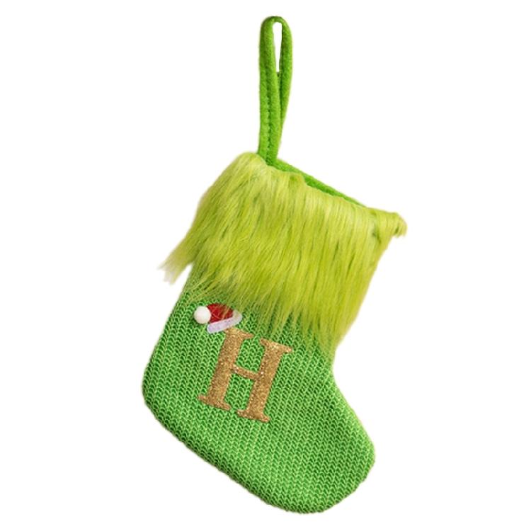 Stylish Embroidered Alphabets Christmas Stocking Knitted Festival Sock for Children Multicolors Holiday Stockings