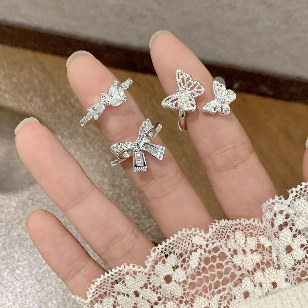 Elegant Adjustable Bow Ring for Women - Fashionable & Versatile Index Finger Accessory
