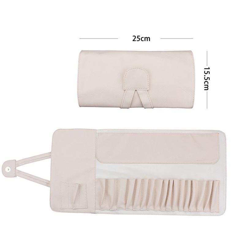 

12/14/18 Отверстий Косметическая Сумка Функциональный Косметичка Дорожный Органайзер Защитник Для Кистей Для Макияжа Косметические Инструменты Сумка На Колесиках 18-hole бежевый