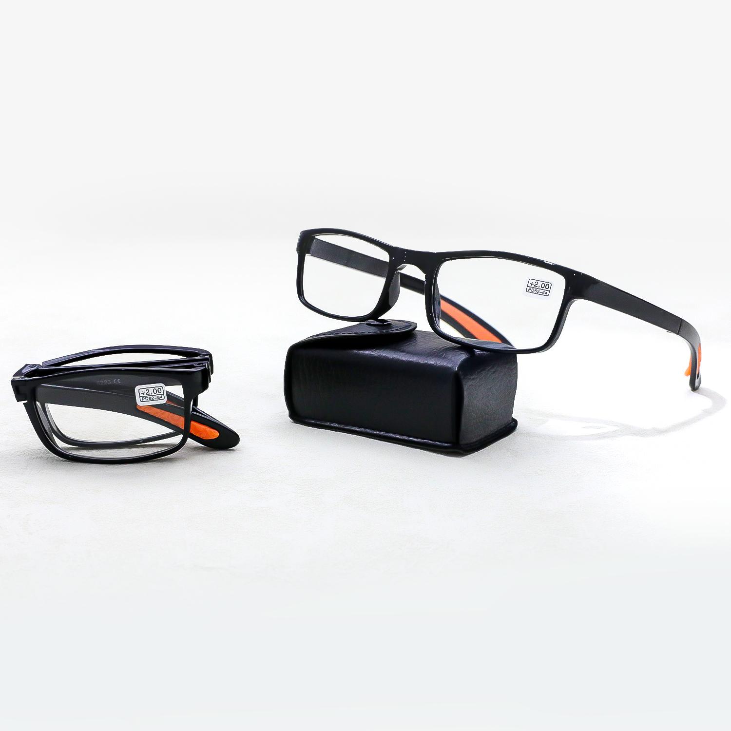 

Comfortable Convenient Folding Anti Blue Light Reading Glasses for Men s and Women s Gift Box New Fashion Classic Ultra Light +100 чорний