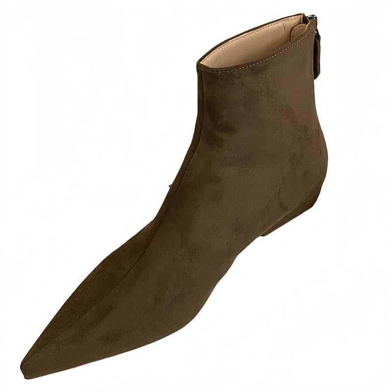inner suede pointed short boots for women 2025 autumn and winter new velvet women's boots Korean version thin boots fashion boots for women