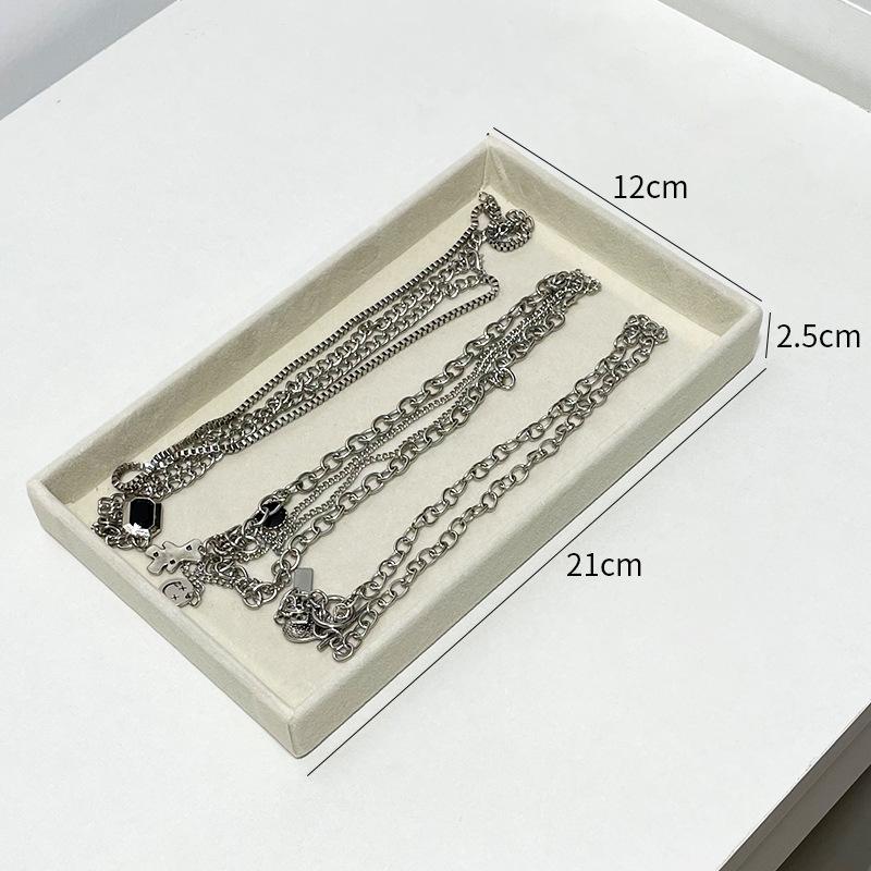 Jewelry Organizer Tray Stackable Velvet Jewelry Trays Drawer Inserts Earring Organizer Case For Women Jewelry Storage Display